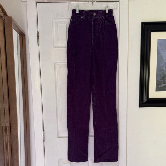 Vintage High Waisted Purple Corduroy Jeans Size 6/7 - Picture 2 of 4